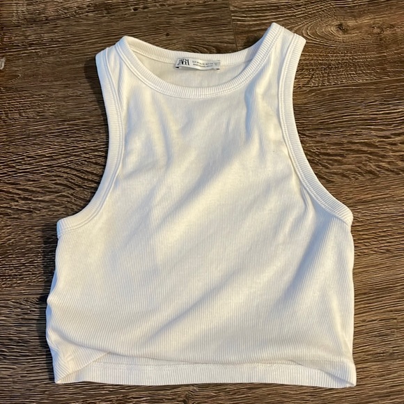 Zara Tops Zara White Cropped Tank Poshmark